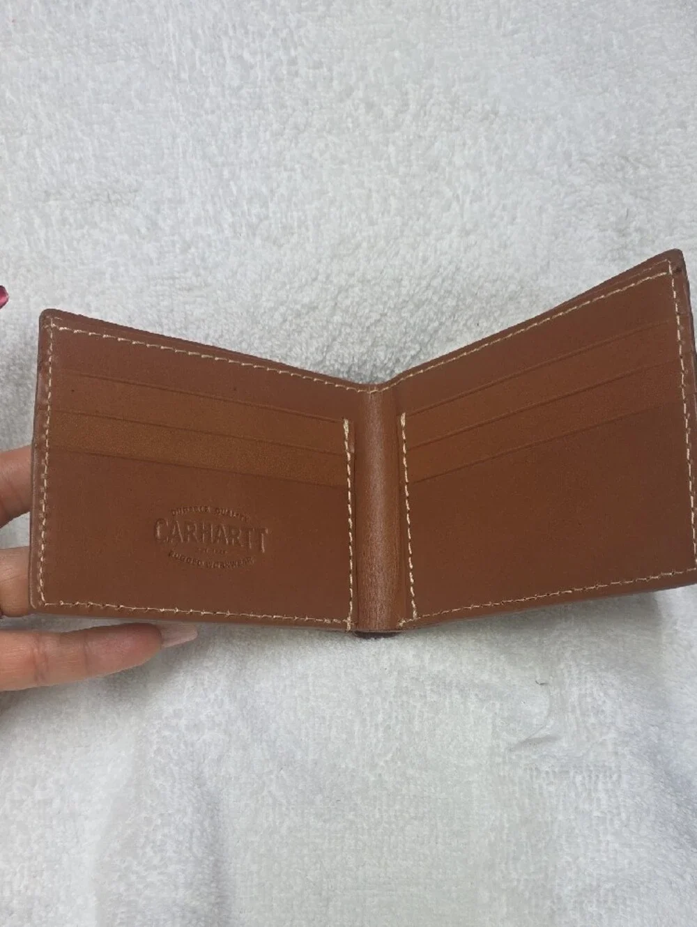 Carhartt Brown Leather Folded Card & Key Wallet